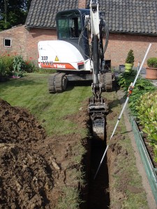 Plaatsen drainage in Westkerke